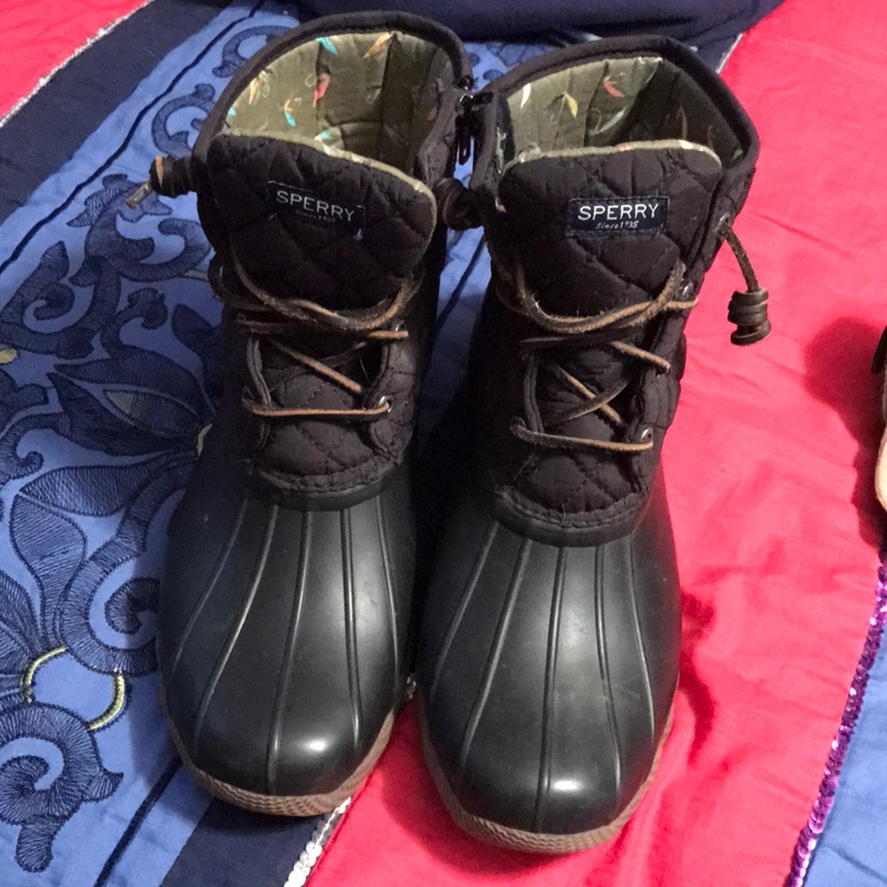 Black Sperry Duck Boots